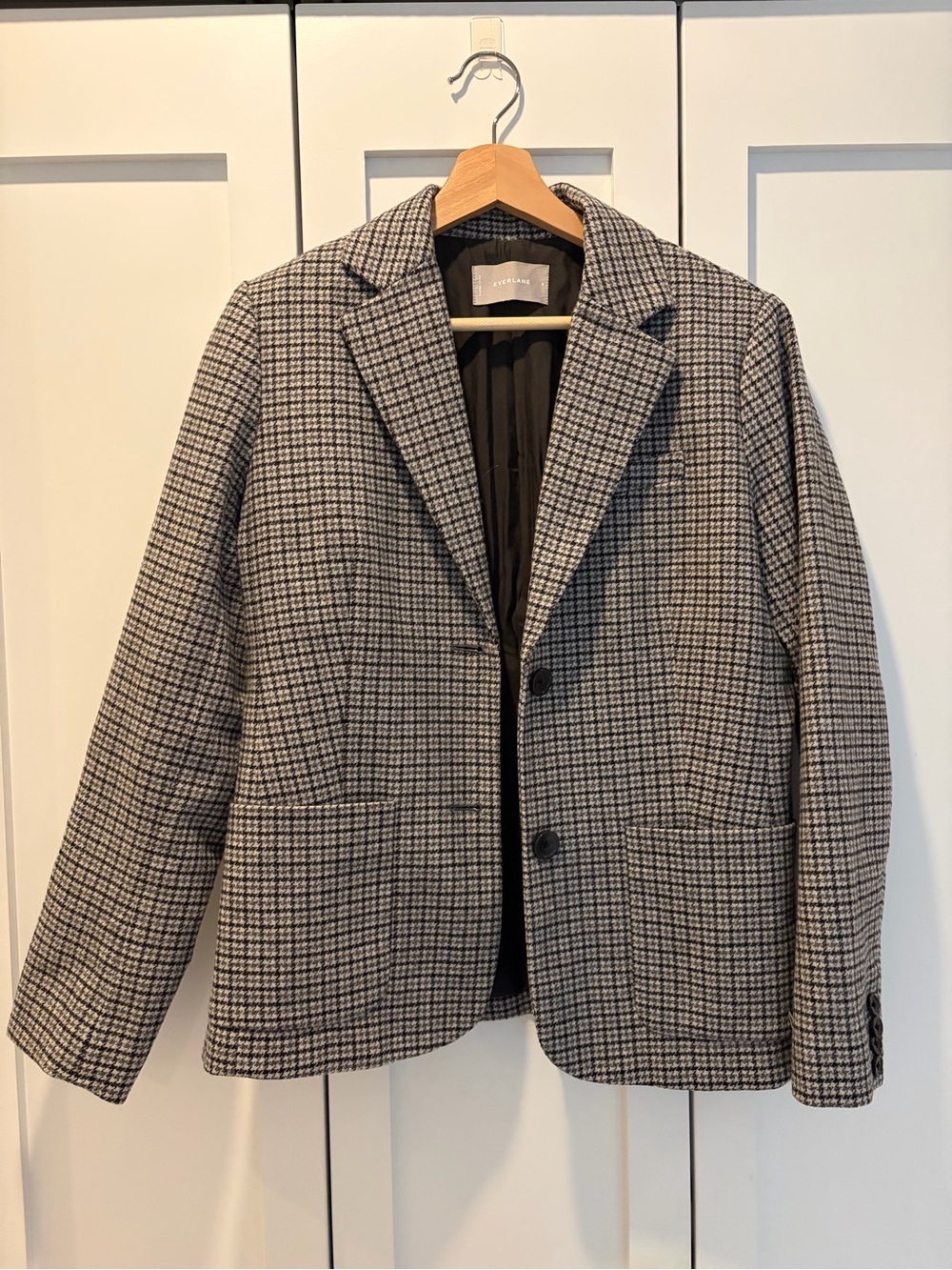 Everlane Houndstooth Blazer Jacket - grey